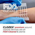 Clozex Emergency Laceration Closures - Repair Wounds Without Stitches, Skin Closure Device for 3 Individual Wounds Or Combine for Total Length of 4 1/4 Inches