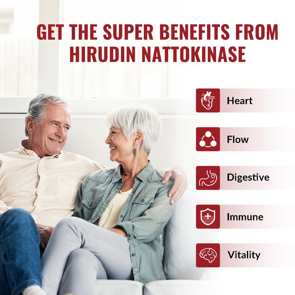 Risabou 2 Bottles Hirudin Peptide 300mg, Nattokinase 150mg with Red Yeast Extract, Black Garlic Extract, Selenium, Vitamin E, Soybean Peptide 7 in 1 Formula丨120 Capsules