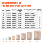 1 Gram 100 Packets Fonday Food Grade Silica Gel Desiccant Packs