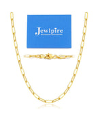 Jewlpire 14K Gold Plated Paperclip Necklace for Women, 14K Gold Plated Chain for Women 3mm Women's Chain Necklaces, Paperclip Chains 20 Inch