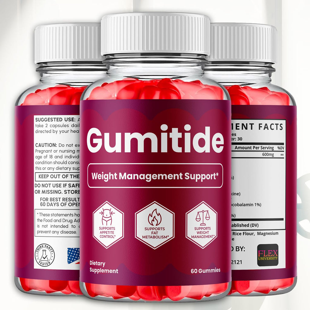 Gumitide Gummies, Gumitide Gummys with Natural Ingredients, Advanced Formula Gummy Supplement with Maximum Strength Health and Wellness Active Lifestyle Multivitamins for Women and Men (60 Gummies)