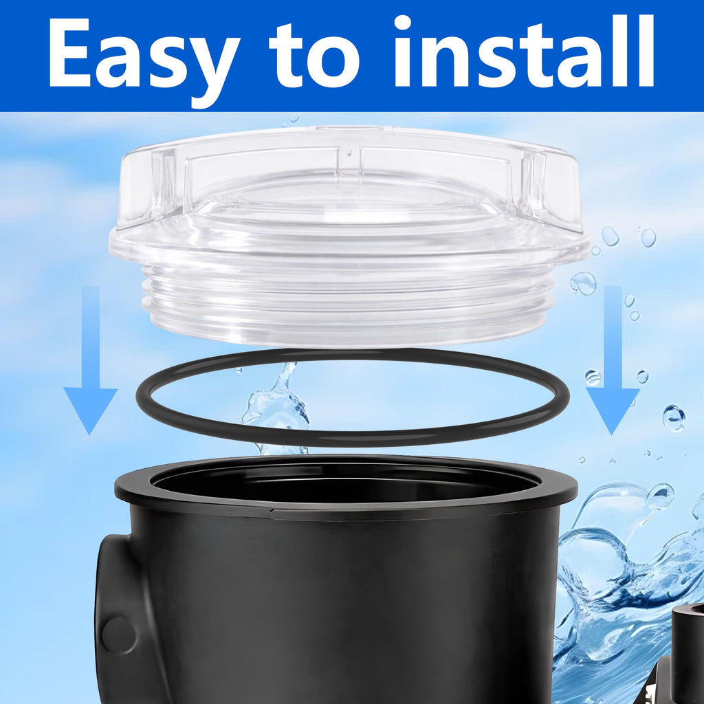 Adnee SPX3100D Pump Lid with Lid Oring, Pool Pump Lid Replacement Compatible with SP3000 Series and SP3000x Series, Pump Thread Strainer Cover for Locking Ring Lid Seal Repair