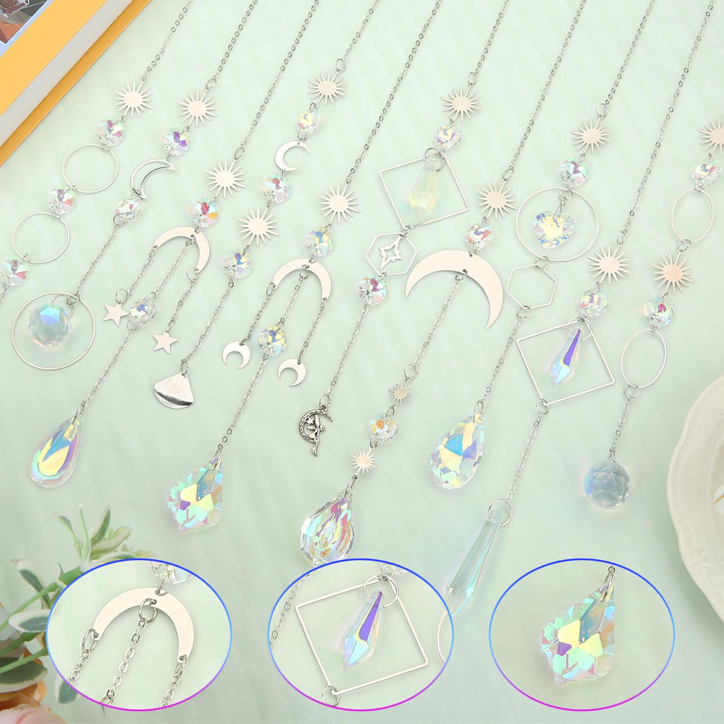 Crystal Suncatcher, 10 Pcs Colorful Sun Catchers Indoor Window Hanging