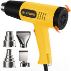 JFTOOIS Heat Gun 572&1112℉ Dual Temperature Control Rapid Heating Heavy-Duty Hot Air Gun Kit, Includes 4 Nozzles, Suitable for Crafts, Heat Shrink PVC, and Paint Removal(JF-2001W)