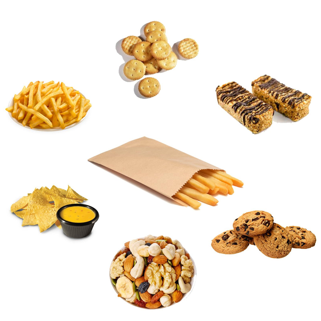 100-pack 4x6 Inches Mini Size Natural Kraft Paper Bags for Bakery Cookies Treats Snacks Popcorn Small Gift bag