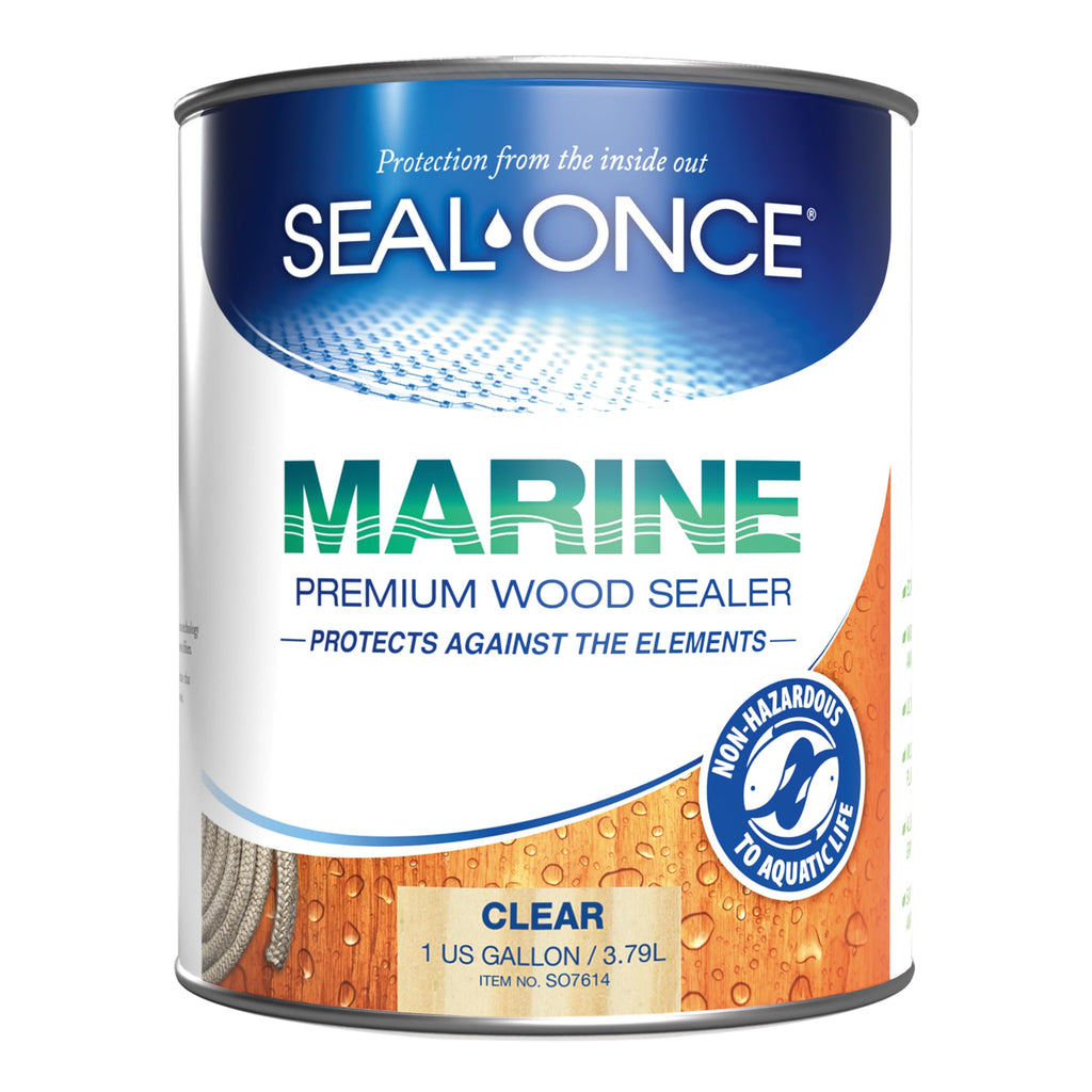 SEAL-ONCE Marine Penetrating Wood Sealer and Waterproofer, Clear, 1 Gallon