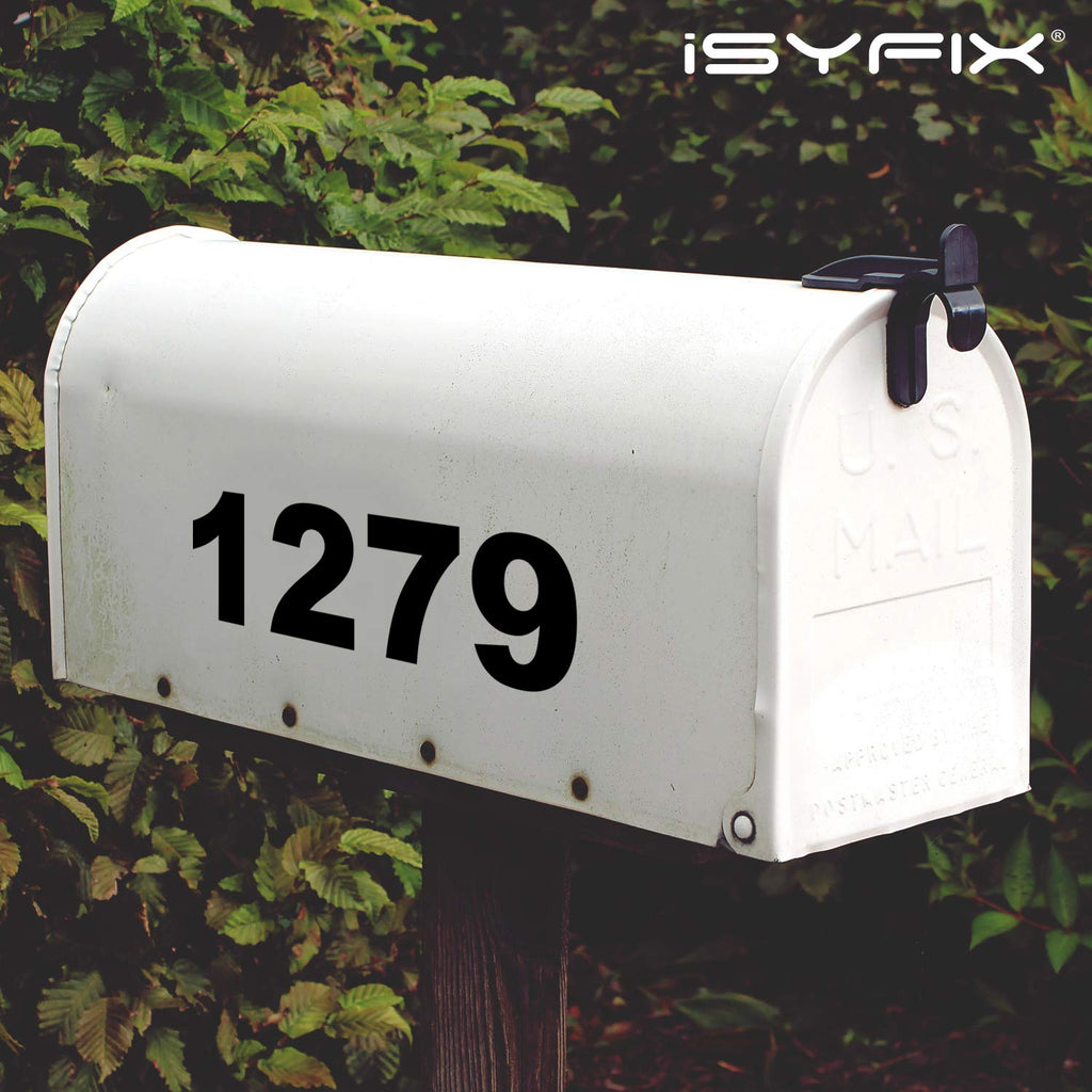 iSYFIX Black Vinyl Numbers Stickers,4 Inch Self Adhesive (2 Sets),Premium Decal Die Cut and Pre-Spaced for Mailbox, Signs, Window, Door, Cars, Trucks, Home, Address Number, Indoor or Outdoor