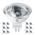 Jaenmsa MR16 Halogen Bulbs 50w 12V GU5.3, MR16 Halogen Light Bulbs 2 Pin, 12 Pack Dimmable Indoor Flood 50w Mr16 Small Light Bulb for Landscape/Track Light Bulbs 2700K Warm White