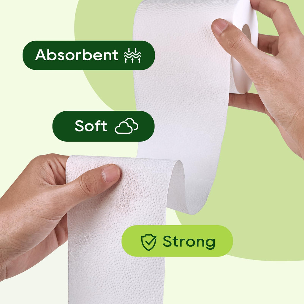 ECOLipak Bamboo Toilet Paper 2 Ply, 24 Double Rolls, 320 Sheets, White
