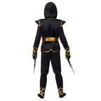 Spooktacular Creations Golden Ninja Costume Set, Ninja Jumpsuit with Foam Accessories for Kids, Toddler Halloween Outfit for Ideas Cosplay Party (Medium, 8-10 yrs)