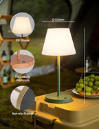 WEILAILUX Mini LED Cordless Table Lamp Rechargeable, 3000mAh Battery Operated Shower Lamp Waterproof, Touch Dimmable 2700K Night Light for Patio Camping Dining Outdoor (Mini Green)