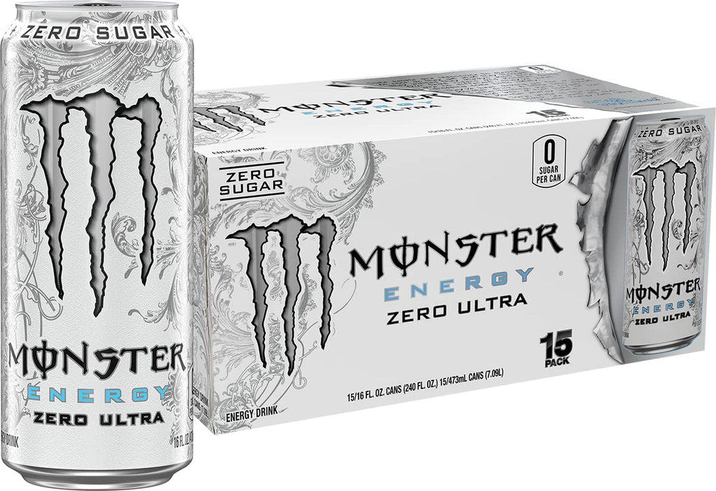 Monster Energy Zero Ultra, Sugar Free Energy Drink, 16 Ounce