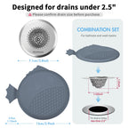TRAPMATE Shower Drain Hair Catcher, 2.8" Fast Drainage Bathtub Stopper Drain Strainer Kit, Stainless Steel Shower Drain Cover, Bathtub Drain Protector for Sinks & Tubs (Patented Product)
