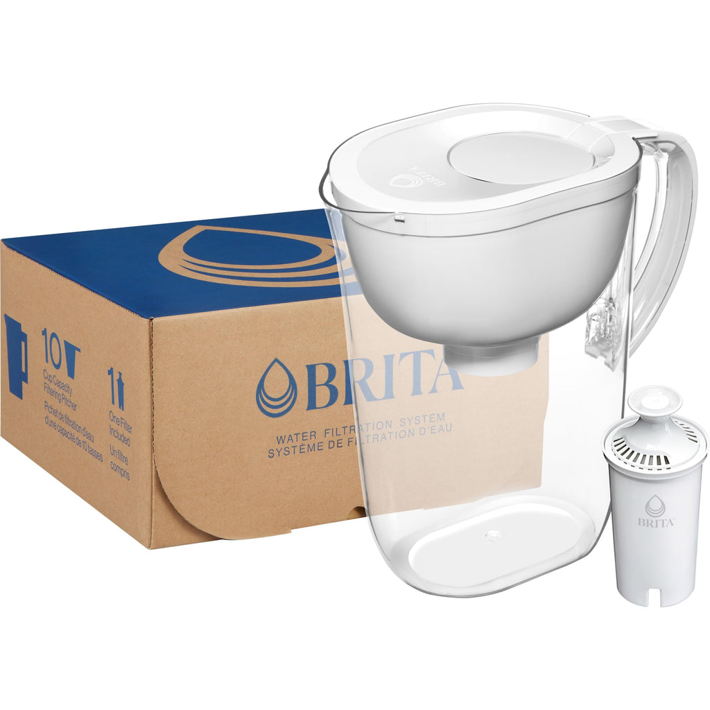 Brita Large 10 Cup Water Filter Pitcher, Includes 1 Filter, Bright White
