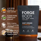 KXVUDE Forgebody Beef Organ Complex Capsules, Grass Fed & Pasture Raised - Total Body Wellness & Performance, Immune Support, Gluten-Free, Non-GMO, 60 Count (1)