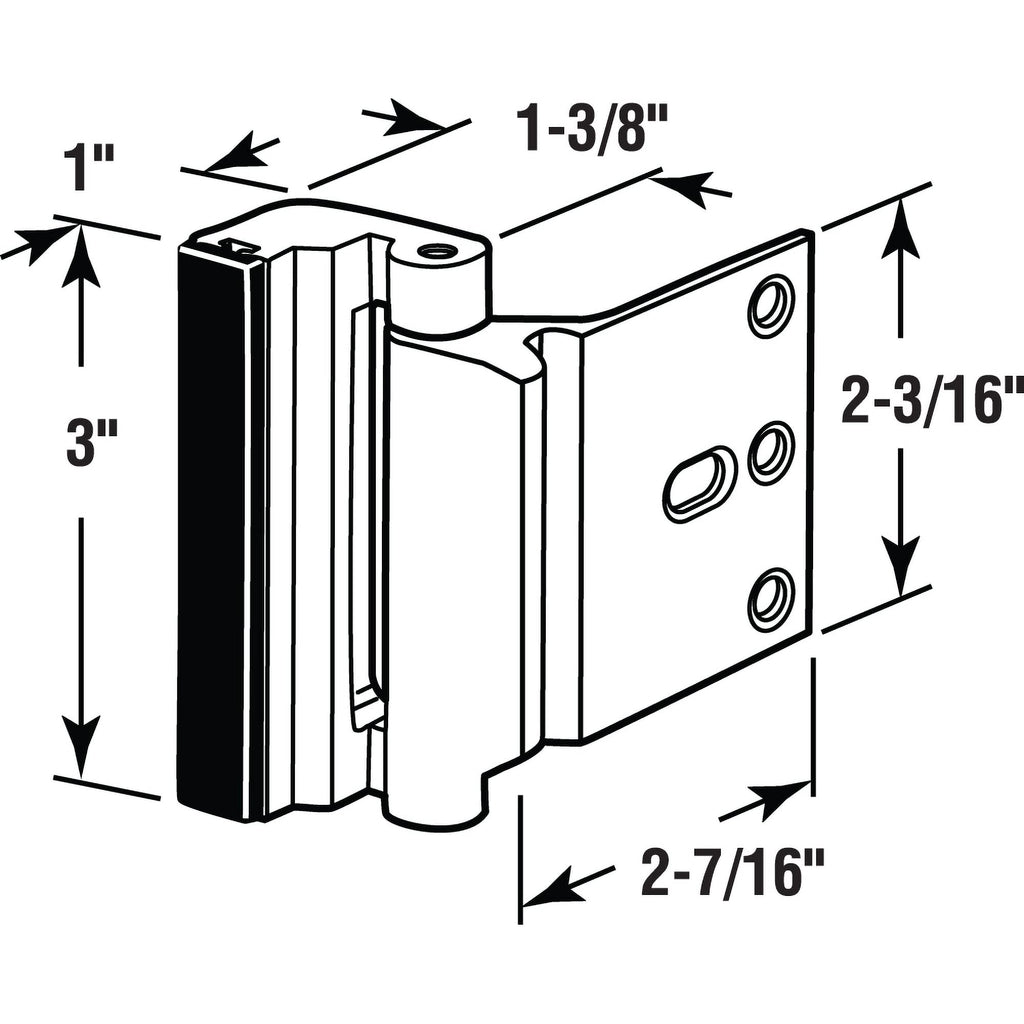 Prime-Line U 11441 Door Reinforcement Lock – Add Extra, High Security to your Home and Prevent Unauthorized Entry – 3” Stop, Aluminum Construction, Red Bronze (Single Pack)
