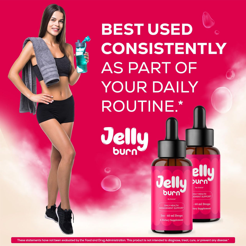 (2 Pack) Jelly Burn Drops - Official JellyBurn Oral Liquid Drops Advanced Premium Formula Maximum Strength, All Natural Ingredients Vitamins for Overall Health & Wellness, 2 Bottles for 2 Months
