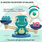 Kaodezhu Dinosaur Math Balance Toys - Montessori Toys for 3 Years Old Kids, Learning and Educational Toys for Boys and Girls - Birthday Gifts for 4 5 6 7 Year Old Boys