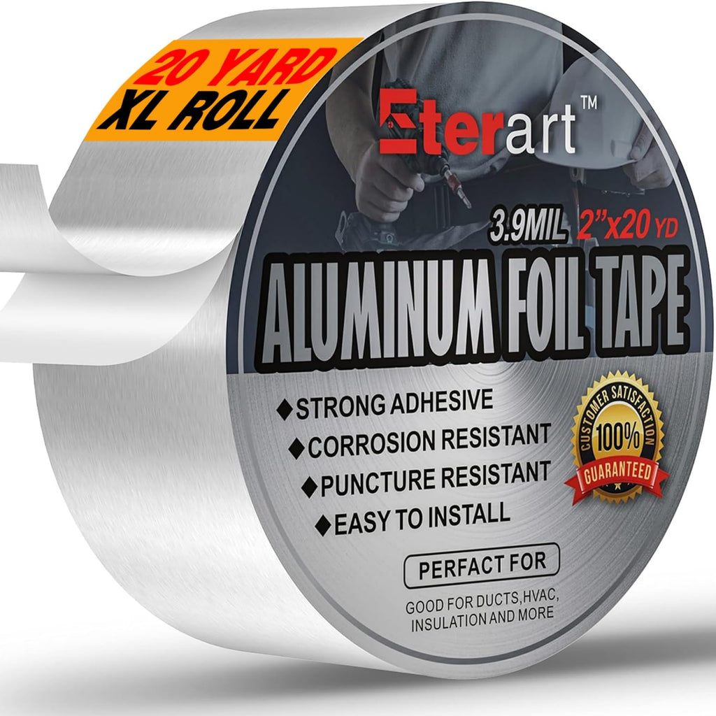 ETERART Aluminum Foil Duct Tape, High-Temp Seal for HVAC,2" x 20Yds