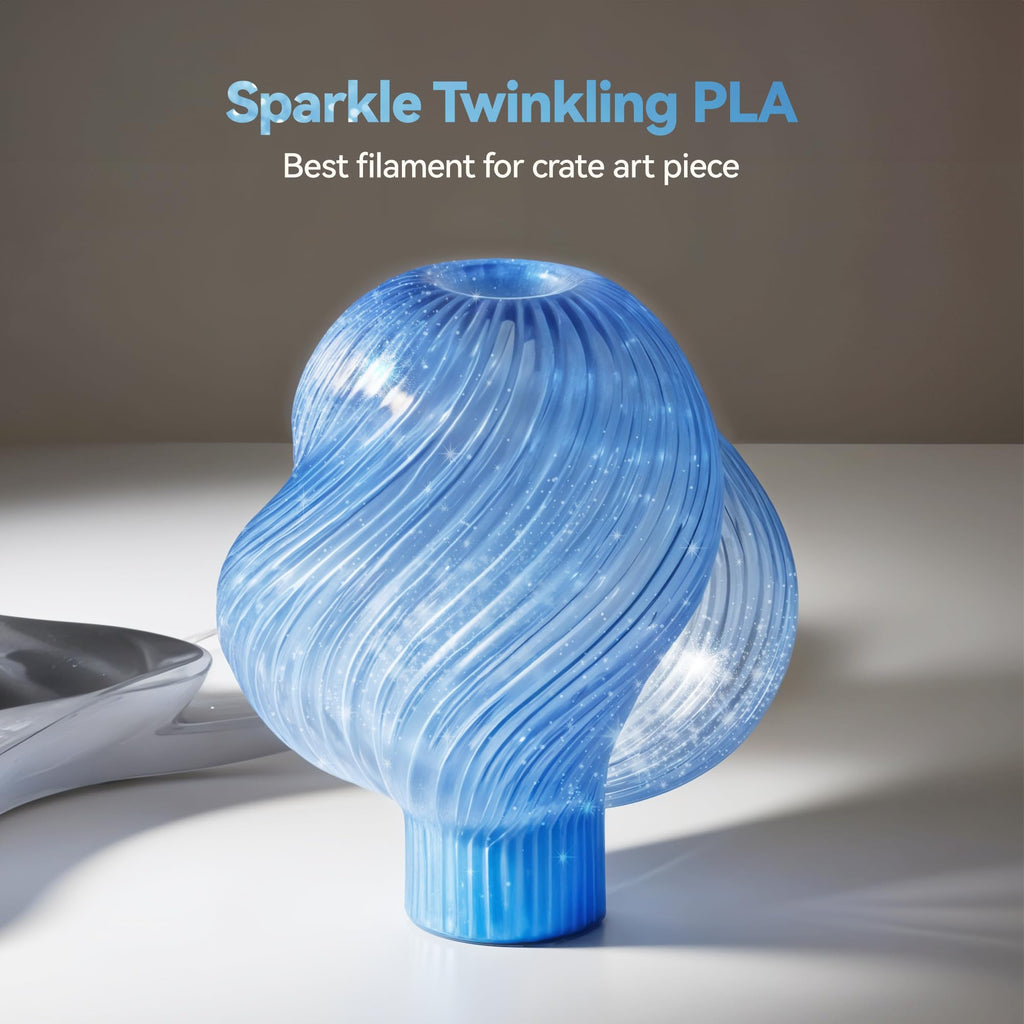 SUNLU Shiny Sparkle PLA Filament 1.75mm, Twinkling Blue