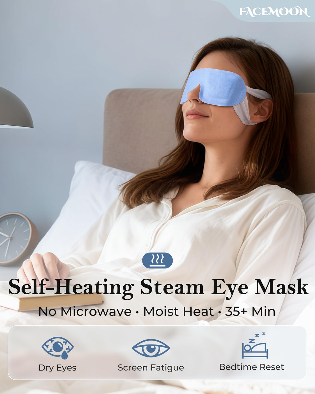 16 Pack Steam Eye Mask for Dry Eyes: Self-Heating Warm Compress for Stye Relief & Digital Eye Strain, FSA&HSA Eligible, Disposable, No Microwave, Travel & Spa Essential, Self-Care Gift, Unscented