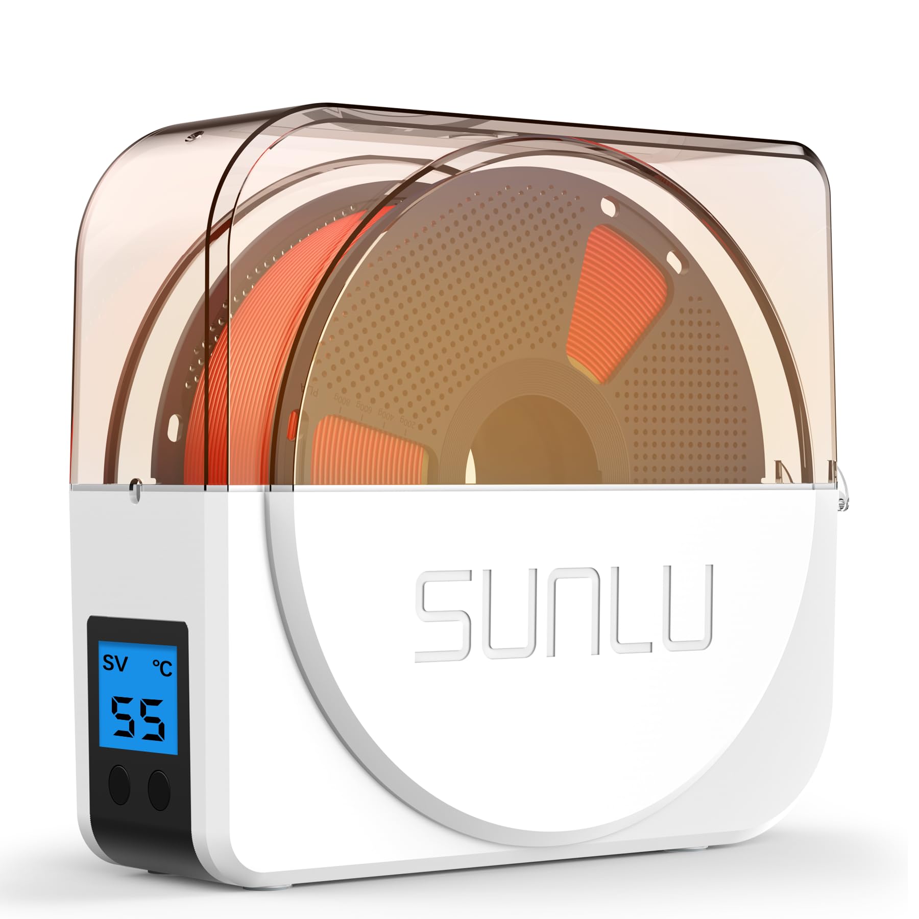SUNLU Official Filament Dryer S1 Plus, Built-in Circulation Fan, Filament Dryer Box Storage Box for 3D Printer Filament 1.75 2.85 3.00, S1 Plus White