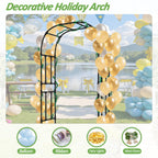 Trellume Thickened Metal Garden Arch-59(L)*94.5"(H),Garden Trellis for Climbing Plants Outdoor, Heavy Duty Rust-Proof Iron Arbor Archway for Backyard, Patio, Lawn and Wedding Decorations(20MM Pipe)