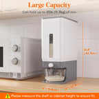 Lifewit Rice Container 25 Lbs, One-Press Dispenser with Measuring Cup