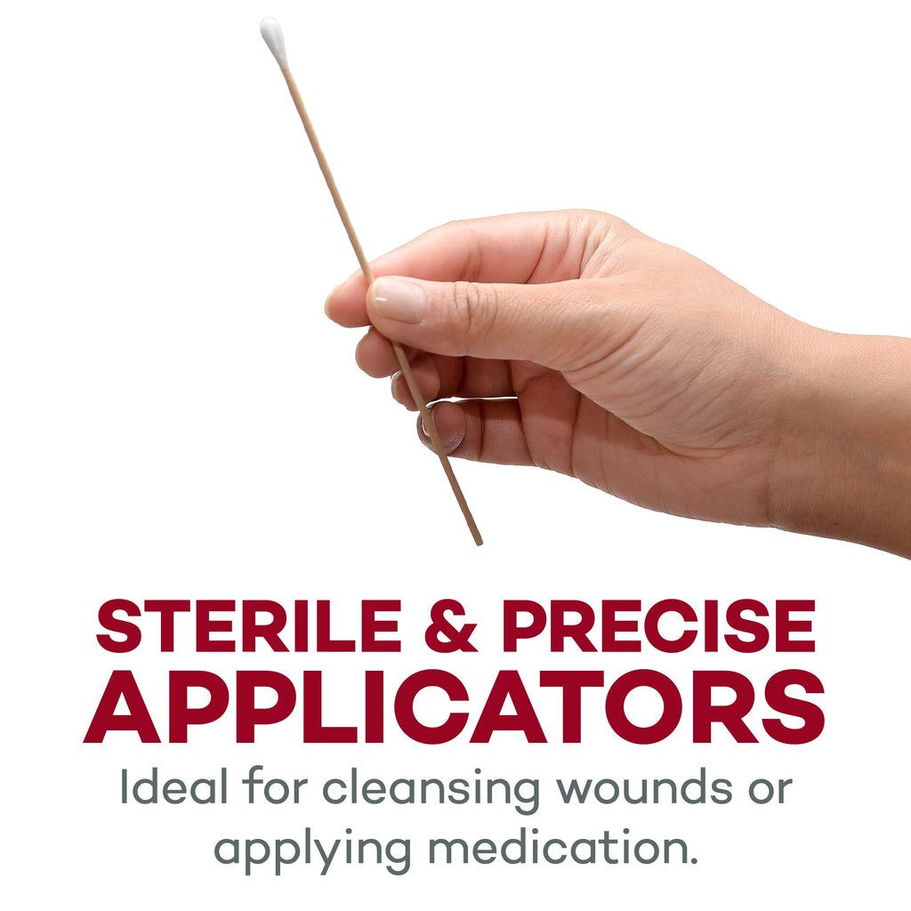 Dealmed 6" Cotton-Tipped Wood Applicators – 200 Sterile Cotton-Tipped Applicators for Application of Medication, Cleaning Skin, Arts, Crafts and More (Box of 200) (Pack of 2)