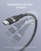 Anker Nano USB C to USB C Cable, 240W Fast Charging Cable (Black, 6ft)