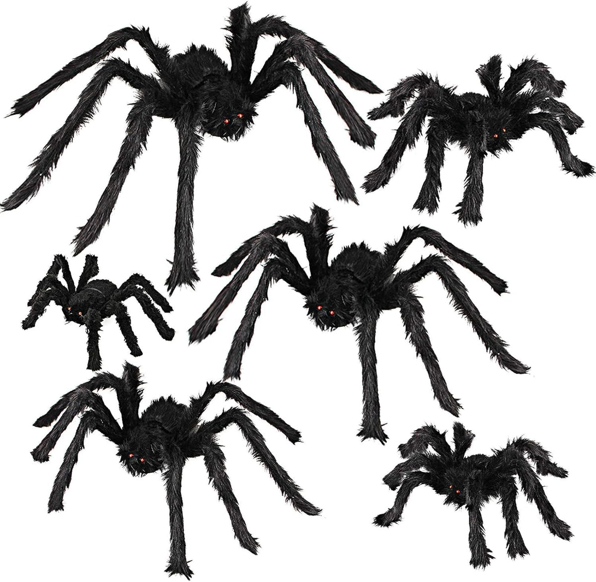 Halloween Decorations Outdoor Large Spiders: 6 Pack Spiders Halloween Decor