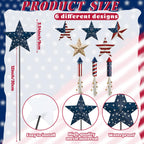 Shimeyao 8 Pcs Metal 4th of July American Garden Stakes Patriotic Metal Garden Signs 12 Inch Barn Star Independence Day Yard Signs Outdoor Decor for Home Lawn Porch Holiday Front Backyard