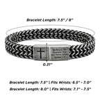 Mens Cross Bracelet Stainless Steel, Bible Verse Religious Christian Gift