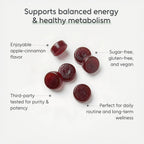 ARBOR ELEMENTS Sugar Balance Gummies – Vegan Herbal Supplement with Ceylon Cinnamon, Banaba, Salacia & Chromium – Supports Healthy Blood Sugar & Carbohydrate Metabolism Function – 60 Gummies