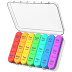 Daviky Pill Organizer 3 Times a Day, Weekly Pill Box 7 Day, Daily Medicine Organizer Case to Hold Vitamins and Medication