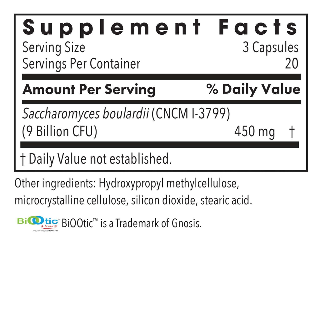 ARG Essential-Biotic Saccharomyces Boulardii - 9 Billion CFU Probiotic Yeast - Gastrointestinal Balance & Immune Function Support - Vegetarian - 20 Servings - 60 Capsules
