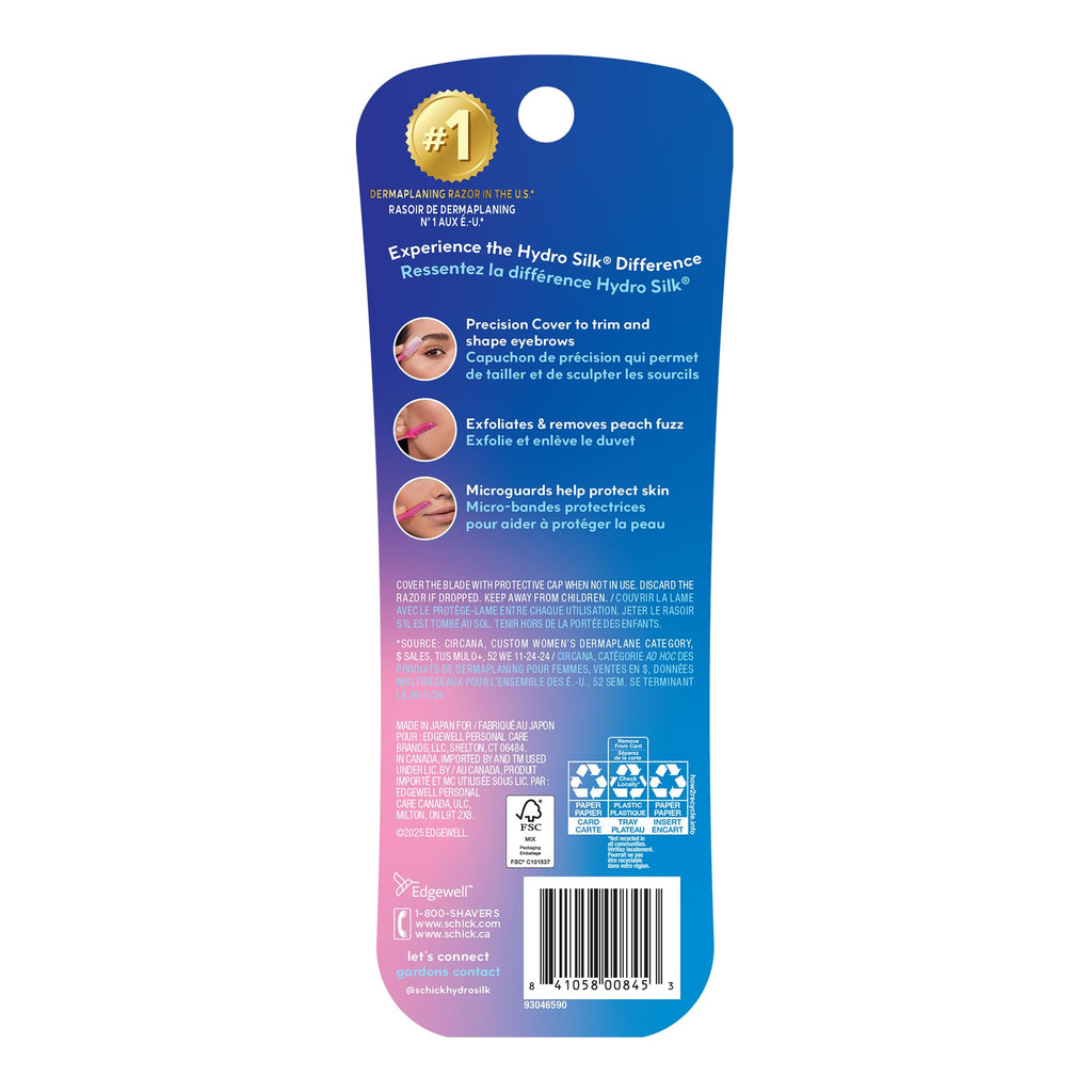 Schick Hydro Silk Touch-Up Dermaplane Razor for Women Face, 9 ct