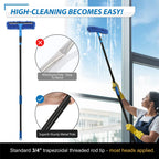 VITEVER Professional 69'' Window Squeegee Cleaner Tool with Extension Pole, 2-in-1 Squeegee for Window Cleaning Kit with Scrubber and Rotating Head, 1 Blade 2 Scrubber