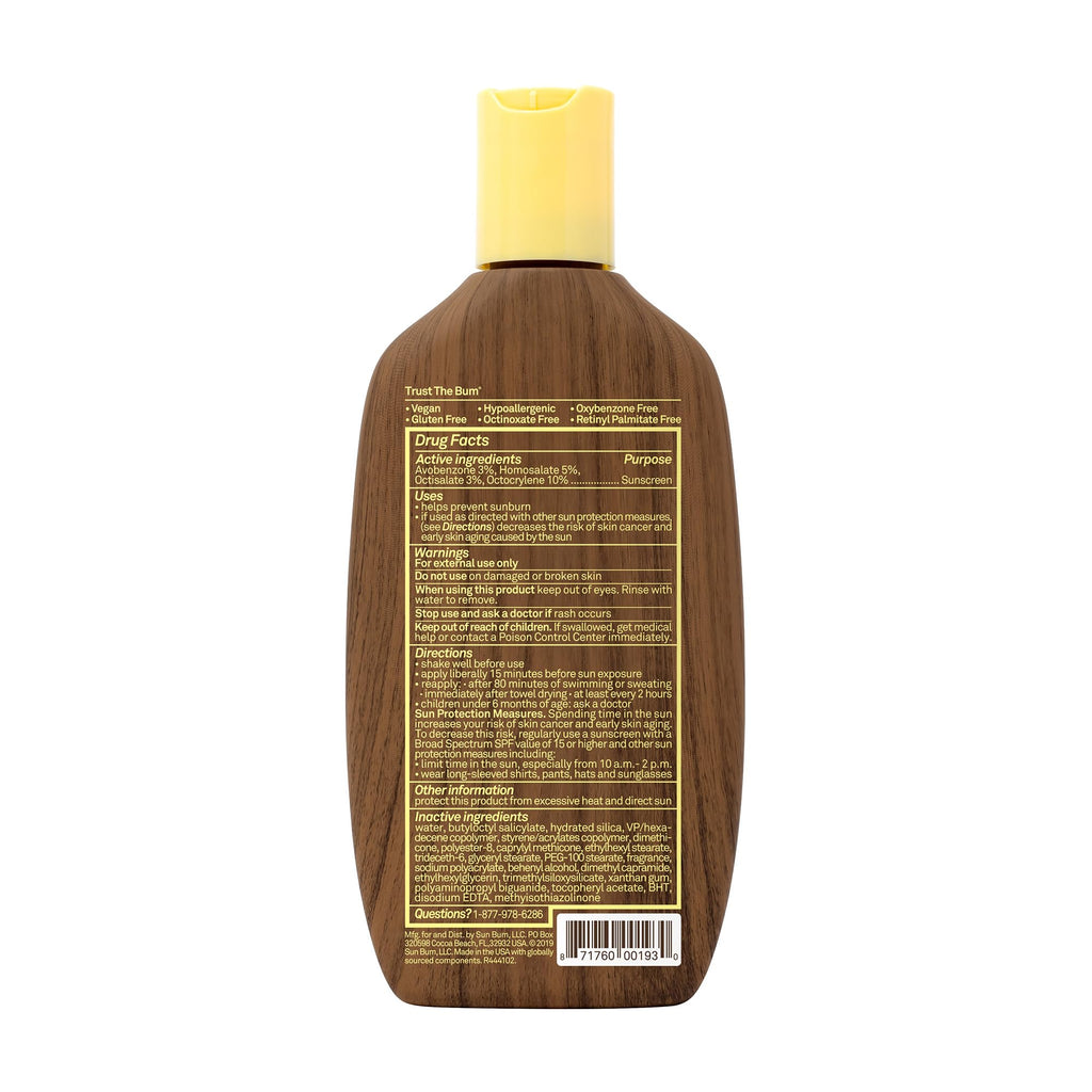 Sun Bum Original SPF 30 Sunscreen Body Lotion - Broad Spectrum Moisturizing Sunscreen with Vitamin E - Hawaii 104 Act Compliant (Made without Octinoxate & Oxybenzone) - 8 oz