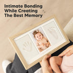 KeaBabies Baby Hand and Footprint Kit, Clay Keepsake Frame (Ash Wood)