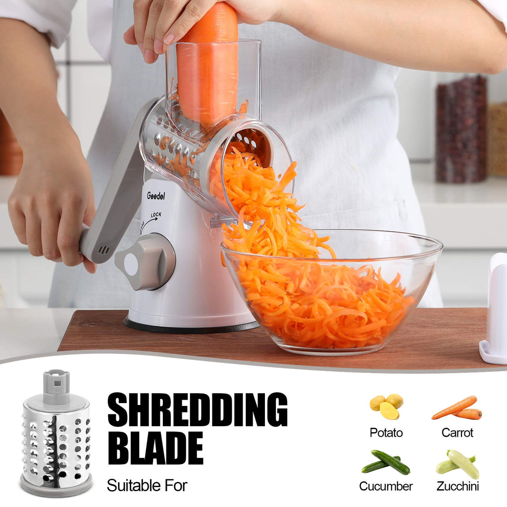 Geedel Rotary Cheese Grater Hand Crank, Cheese Shredder Vegetable Slicer