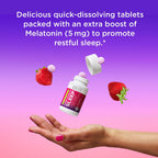 OLLY Extra Strength Sleep Fast Dissolve Tablets, 5mg Melatonin, Vegan, Strawberry - 30ct (Pack of 2)