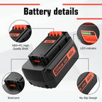 2Pack 40V 3.6Ah Replacement Battery and Charger for Black and Decker 40V Battery Lithium LBX2040 LBXR36 LBXR2036 LST540 LCS1240 LBX1540 Compatible with Black Decker 40V String Trimmer Tool(3Pack)