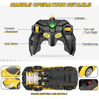 Britik Transform Remote Control Car Toys for Boys 4-6, Drift RC Car Yellow