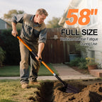 VNIMTI Trench Shovel Heavy Duty, 6-Inch Trenching Shovel with Fiberglass Handle, 58 Inches