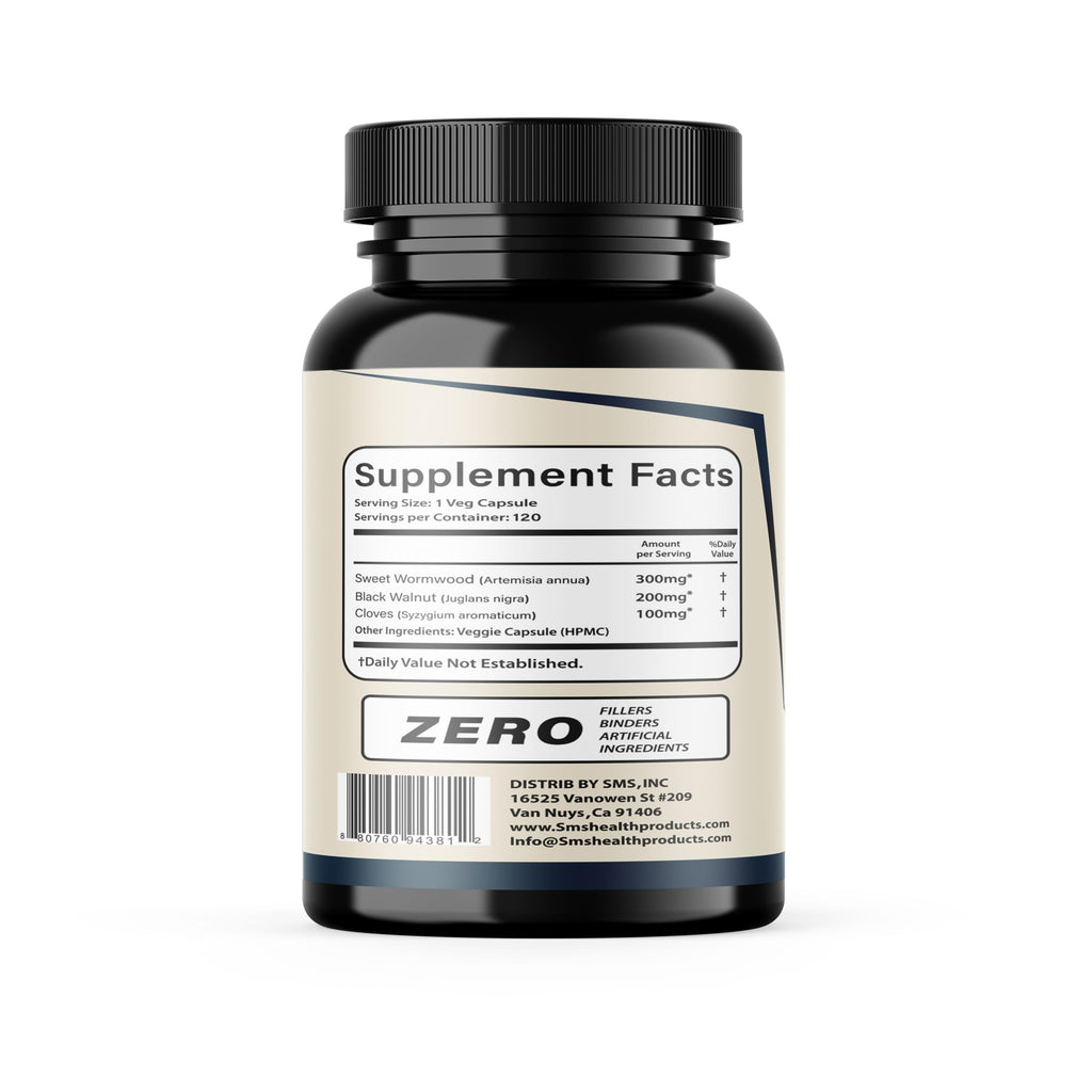 Wormwood Black Walnut Clove Capsules, No Fillers, Herbal Cleanse Supplement with Sweet Wormwood, Black Walnut & Cloves, 120 Veggie Capsules for Digestive Support & Overall Wellness