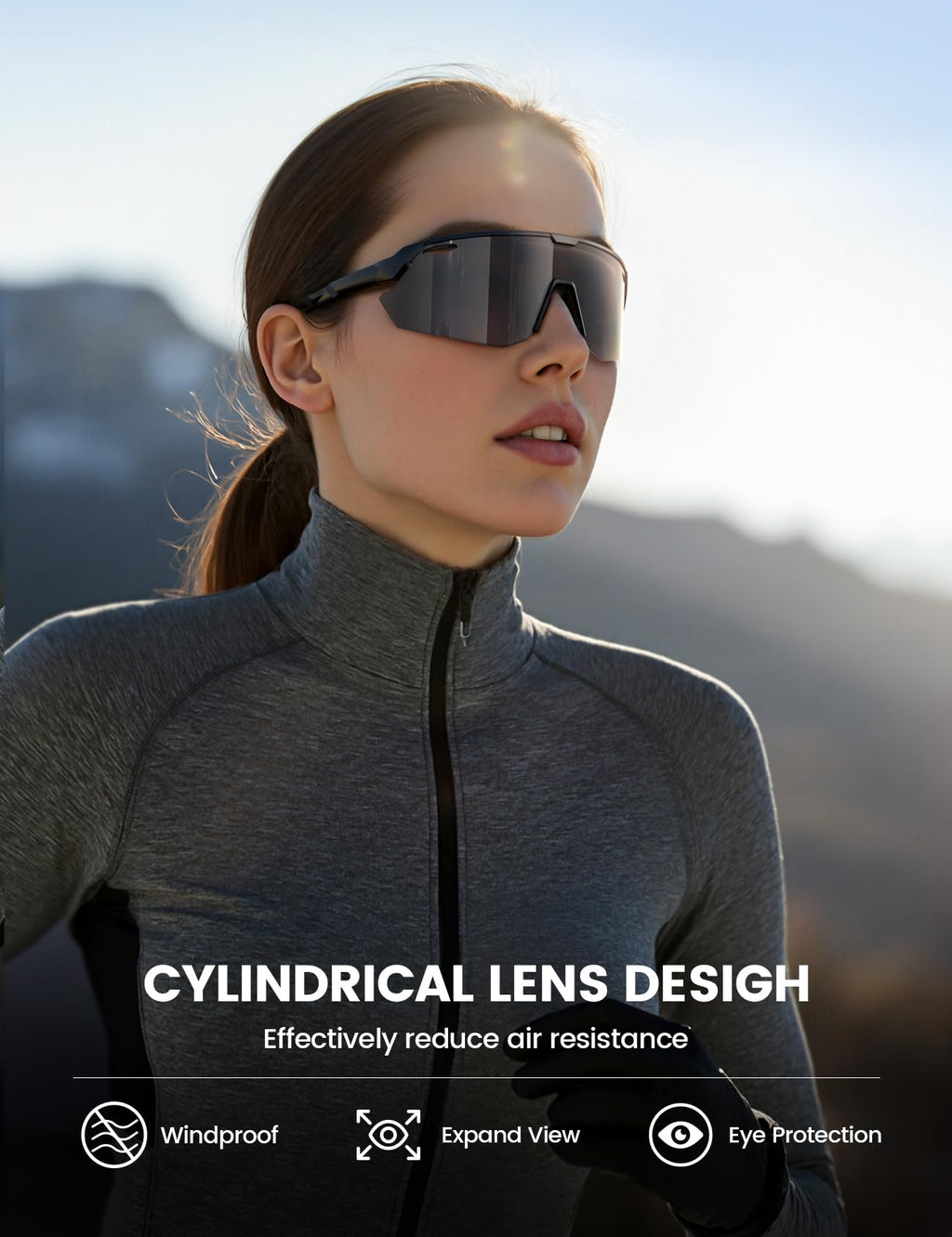 Lamicall Polarized Sports Sunglasses for Men Women, 24g Ultralight