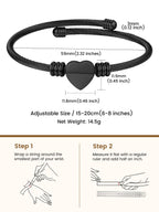 GoldChic JEWELRY Black Heart Bracelets for Women, Dainty Charm Bracelet
