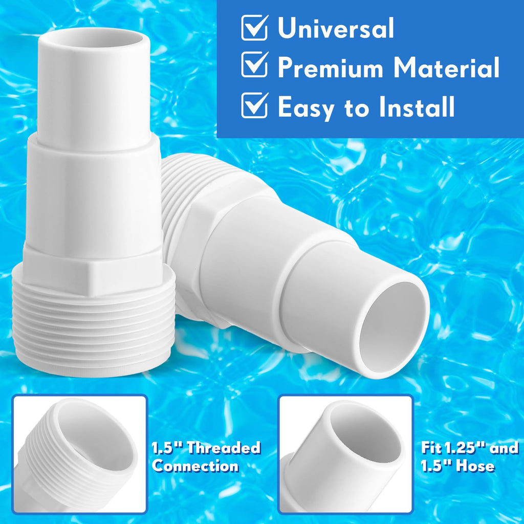 JellyArch 4 Pcs 2 Way Ball Valve Compatible with Hayward SP0729 and Replacement Universal Combo Hose Adapter Compatible with Hayward SPX1091Z7 or SPX1091Z4 for Ground Pool Pump Skimmer