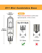 Jaenmsa 4 Pack JDE11 Bulb,120V 50W Halogen Mini Candelabra Bulbs,T4 JD E11 Bulb Dimmable 2700K Warm White(Replacement E11 LED Bulbs) for Chandeliers,Candelabra,Ceiling Fan,Table Lamps,Cabinet Lighting